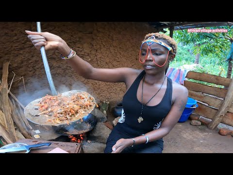African village life | Cooking A delicious dish With Heavy Storm 🌩 ⛈️. You won't believe we eat this