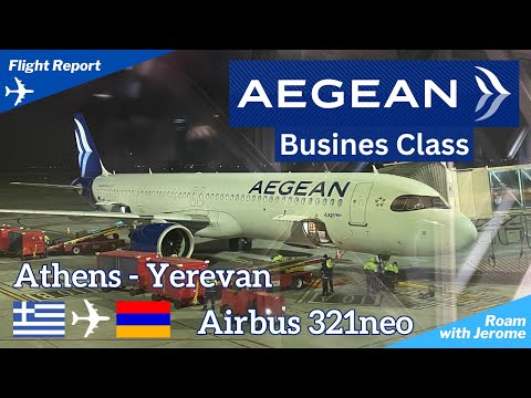Worth It? AEGEAN AIRLINES 🇬🇷  €80 UPGRADE to BUSINESS CLASS 🍸 🛫 | ATHENS to YEREVAN | A3898 | SX-NAF