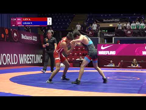 1/2 GR - 48 kg: A. ILIEV (BUL) v. V. LOLUA (GEO)