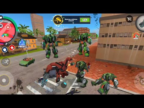 ROPE HERO VICE TOWN (TRANSFORMER RED ROBOT BALL FIGHT AGAINST GREEN ROBOT CAR) ANDROID GAMEPLAY HD