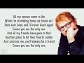 Ed Sheeran - One - Lyrics