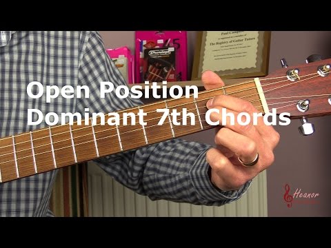 Guitar Chords - How to play the Open Position Dominant 7th Chords