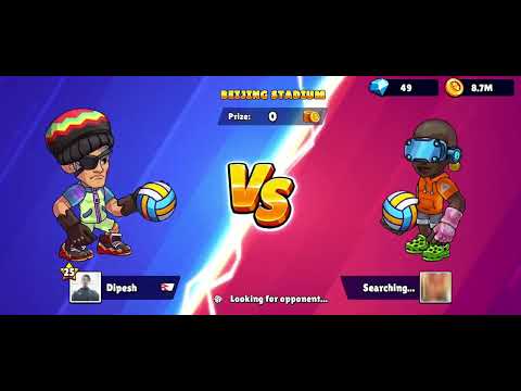 Easy win against pro players in volleyball arena.