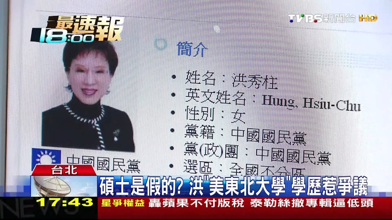 碩士是假的？　洪「美東北大學」學歷惹爭議