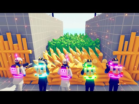 Zombie 100 Units vs Neon Army - Totally Accurate Battle Simulator TABS