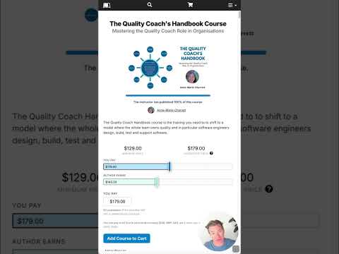 New Course Release! The Quality Coach's Handbook Course:  by Anne-Marie Charrett #courses #agile