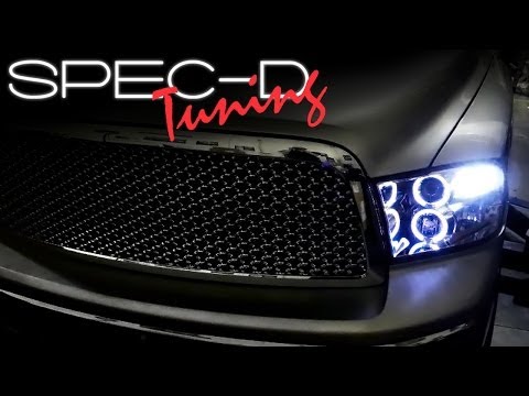 SPECDTUNING INSTALLATION VIDEO: 2009 UP DODGE RAM PROJECTOR HEADLIGHTS