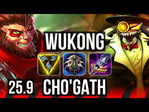 WUKONG vs CHO'GATH (TOP) | 7/3/11, Dominating | EUW Master | 25.9