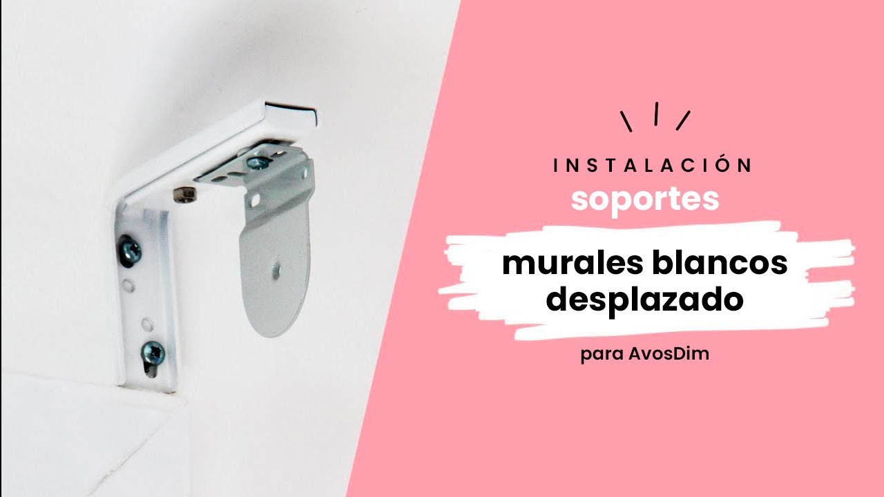 Instalación soportes murales blancos desplazado