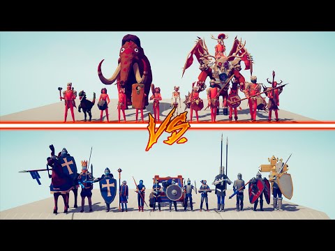 MEGA TRIBAL TEAM vs MEGA MEDIEVAL TEAM - Totally Accurate Battle Simulator | TABS