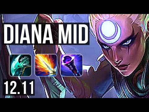 DIANA vs QIYANA (MID) | 10/0/3, 1800+ games, 1.8M mastery, Legendary | EUW Grandmaster | 12.11