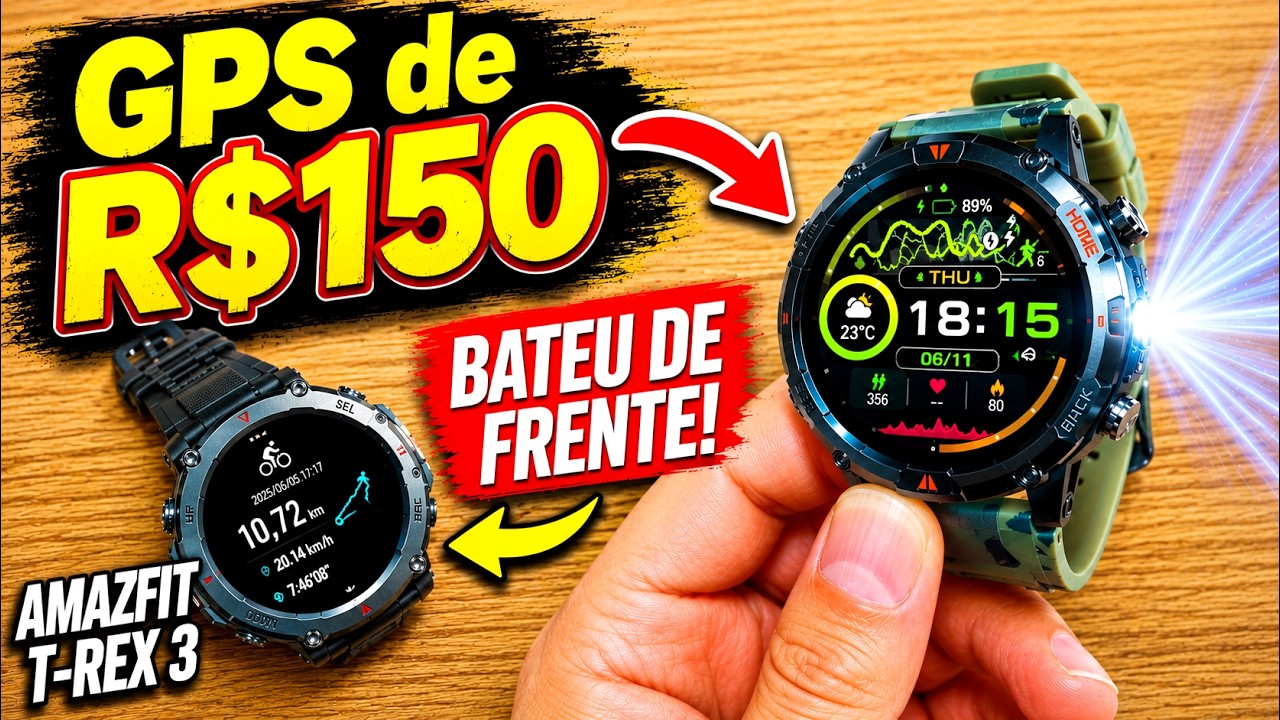 Miniatura da avaliação em vídeo de Smartwatch Kr 3 GPS AMOLED 1,5" 1000 Nits 500mAh 5ATM Branco