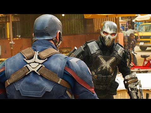 Captain America Vs. Crossbones FULL FIGHT 4K - Captain America Civil War