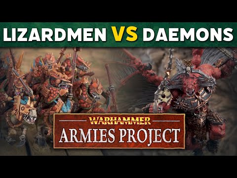 Lizardmen vs Daemons of Chaos Warhammer Armies Project Live Battle Report Reupload