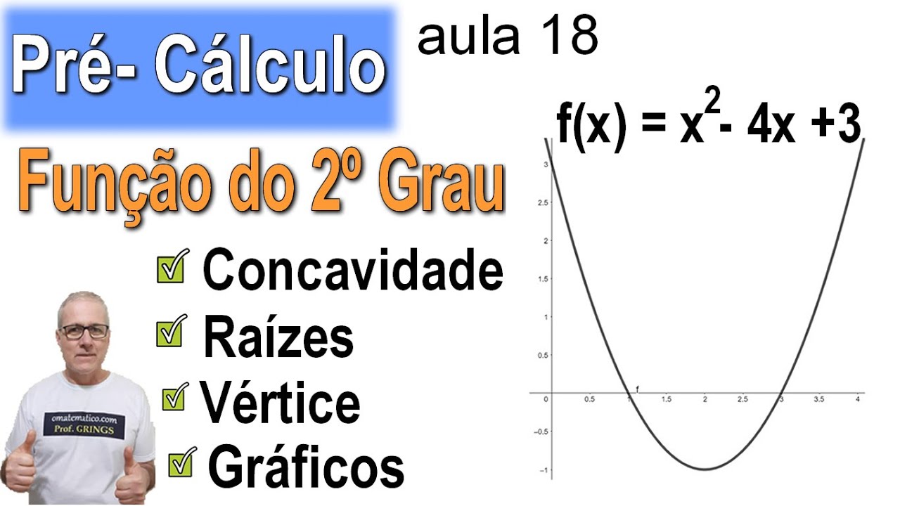 GRINGS 👉 PRÉ-CÁLCULO: FUNÇÃO DO SEGUNDO GRAU ( FUNÇÃO QUADRÁTICA ) ( aula 18 ) @OmatematicoGrings