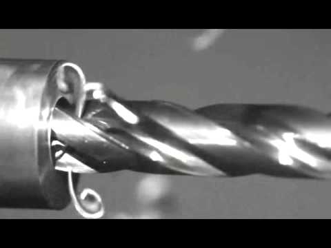 Drilling OSG Mega Muscle Drill Chip Evacuation in Slow Motion   8 0x5D   1045 Carbon Steel OSG