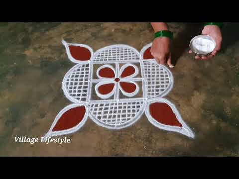 Maasi Matham special Village lifestyle kollam Easy Rangoli Pandaga Muggulu//02