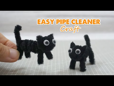 😍 Easy Tiny Kitten Pipe Cleaners Craft | How to make a Cat out of Pipe Cleaner