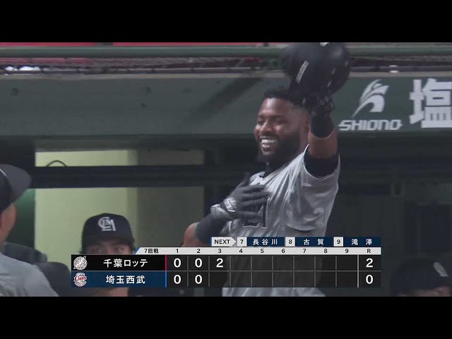 【3回表】鋭いあたりはライト前へ!! マリーンズ・ポランコ 先制の2点タイムリーヒット!! 2023年5月10日 埼玉西武ライオンズ 対 千葉ロッテマリーンズ