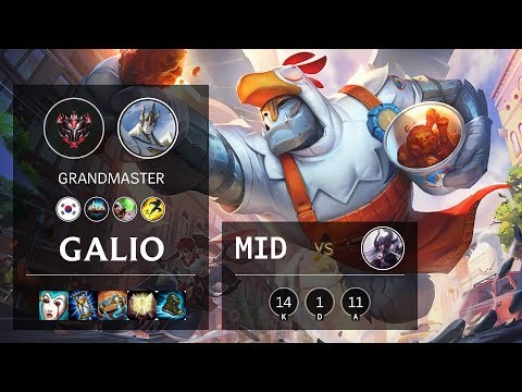 Galio Mid vs Syndra - KR Grandmaster Patch 10.11