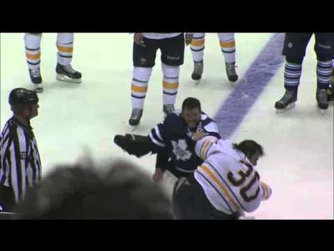 Jonathan Bernier vs Ryan Miller Full Goalie Fight and Line Brawl 09/22/2013