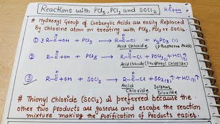 15) PCl3, PCl5, SOCl2 reaction with Carboxylic acid class12 chapter12 Organic chemistry #neet #jee