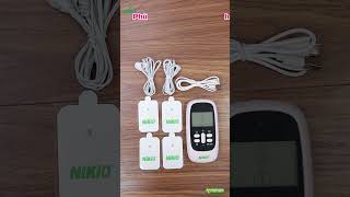Review Máy massage xung điện Nikio NK-100 Có 4 miếng dán và pin sạc