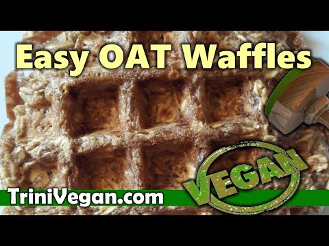 Easy and delicious Vegan Oat Waffles with just 4 ingredients! TriniVegan.com