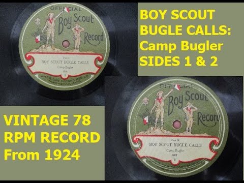 Boy Scout Bugle Calls 1924 Vintage 78 RPM Record | Early Boy Scout Bugler Merit Badge Requirements