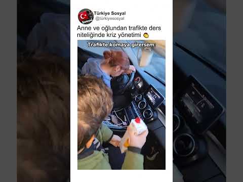 Anne ve oğlundan trafikte ders niteliğinde kriz yönetimi 👏🚗🚦
