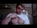 Gay Jr bodybuilder - Pec flex in tight shirt
