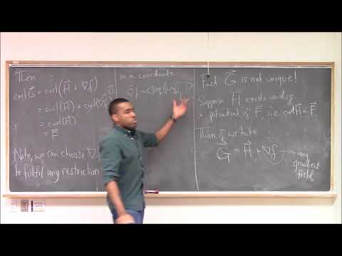 Math 392 Lecture 8 - Vector Potentials, Curl, Divergence, and their interpretations