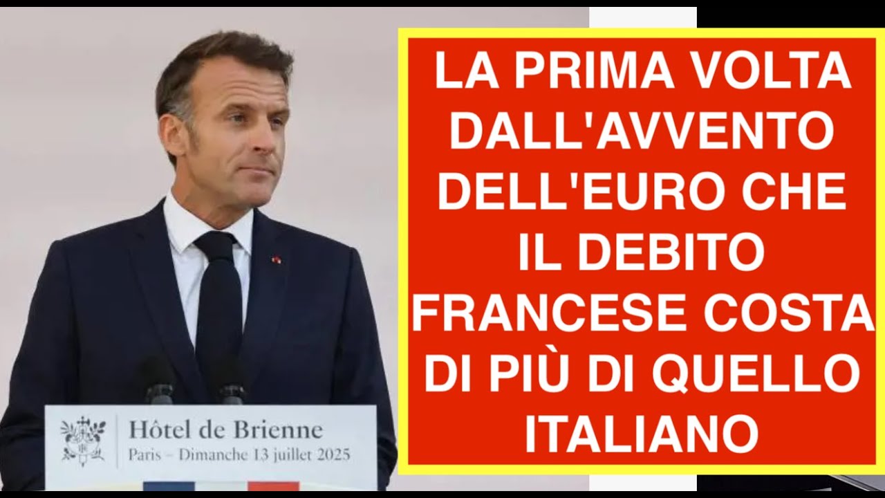 LA PRIMA VOLTA DALL'AVVENTO DELL'EURO CHE IL DEBITO FRANCESE COSTA DI PIÙ DI QUELLO ITALIANO