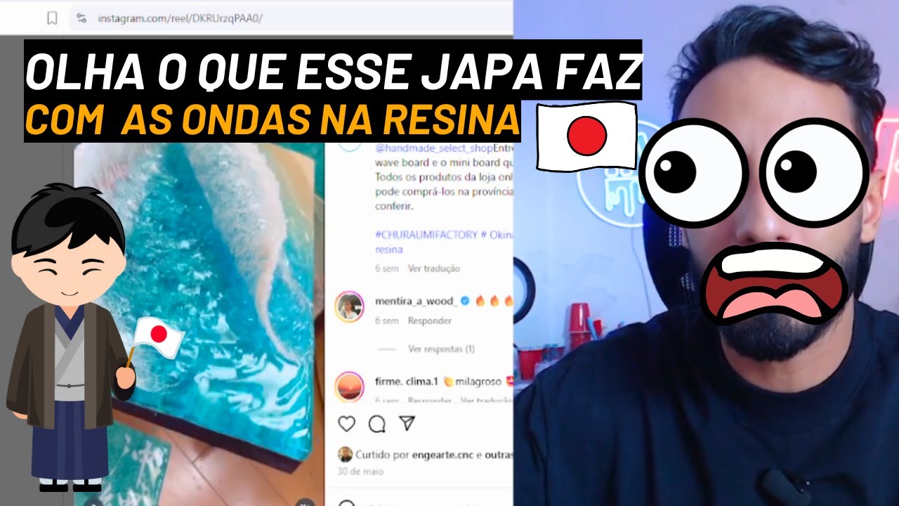 REAGINDO a uma ARTE em RESINA com EFEITO MAR feita por um ARTISTA JAPONÊS!