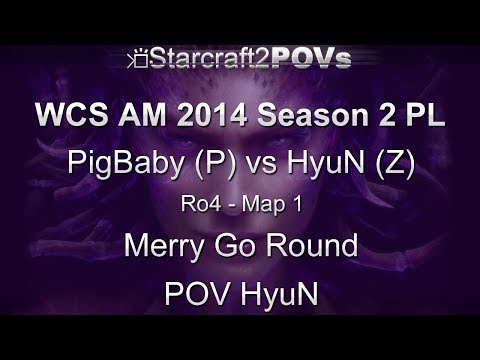 SC2 HotS - WCS AM 2014 S2 PL - PigBaby vs HyuN - Ro4 - Map 1 - Merry Go Round - HyuN