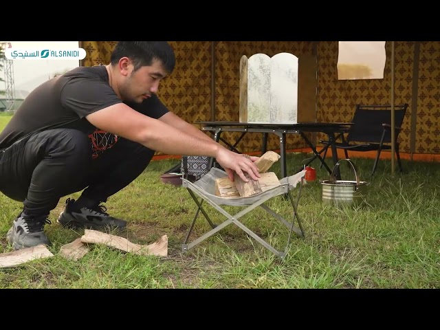 منقل شبك توليع ستانلس ستيل عالي الجودة مرن 56*56*46 سم- يتحمّل الاستخدام الطويل، سهل التخزين والنقل، سهل التركيب والتنظيف،ضمان سنتان