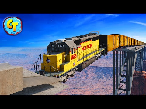 Train Accidents Derailments ✅ Super Fast Trains Wavy Railroad Downhill ✅ BeamNG DRIVE