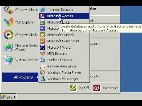 Microsoft Access 101 (for Access 2003) Lesson 04. Getting Started