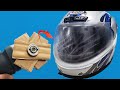 RESTORED DAMAGED HELMET VISOR HOW TO REMOVE HELMET LENS SCRATCHES BLURRINESS