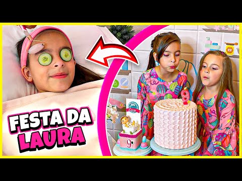 Festa de aniversário surpresa - spa da laura | Jéssica Godar e Laurinha e Helena e Gabriel