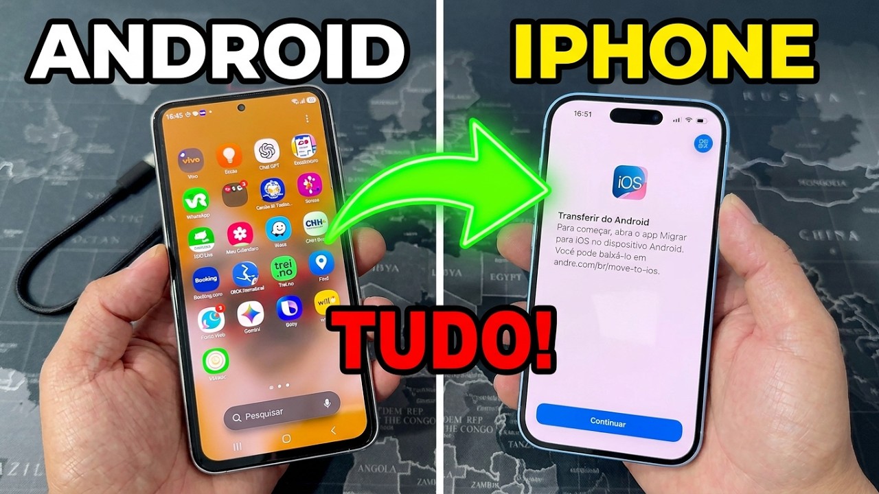 Como PASSAR TODOS OS DADOS do ANDROID para IPHONE rápido e fácil