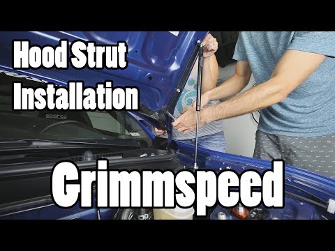 Grimmspeed hood strut installation on a 2017 BRZ