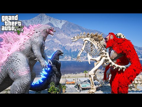 Godzilla, Heisei Godzilla vs ScarKing, Skeleton Godzilla - One More Rematch ( GTA V Mods )