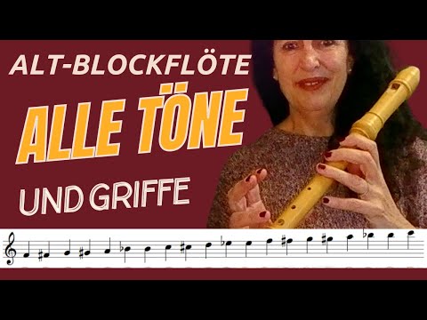 Alle Töne und Griffe von F'-C'' auf d. Altblockflöte     #altorecorder #recorder #grifftabelle