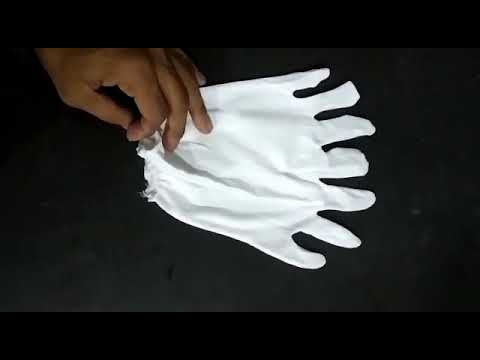 White plain hosiery hand gloves