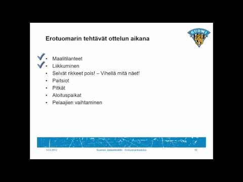 Tuomarin tehtävät ottelutapahtumassa