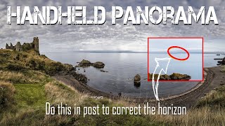 Handheld Panorama. Do this in post to correct the horizon