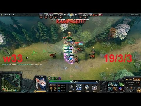 Dota 2 TopMMR w33 Meepo rampage godliker 19/3/3  8460MMR