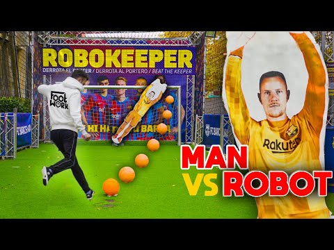 Let's challenge Barcelona's robot goalkeeper! Man vs. Robot Goalkeeper