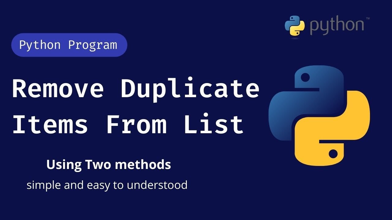 Remove Duplicate Items or Elements From List in python.